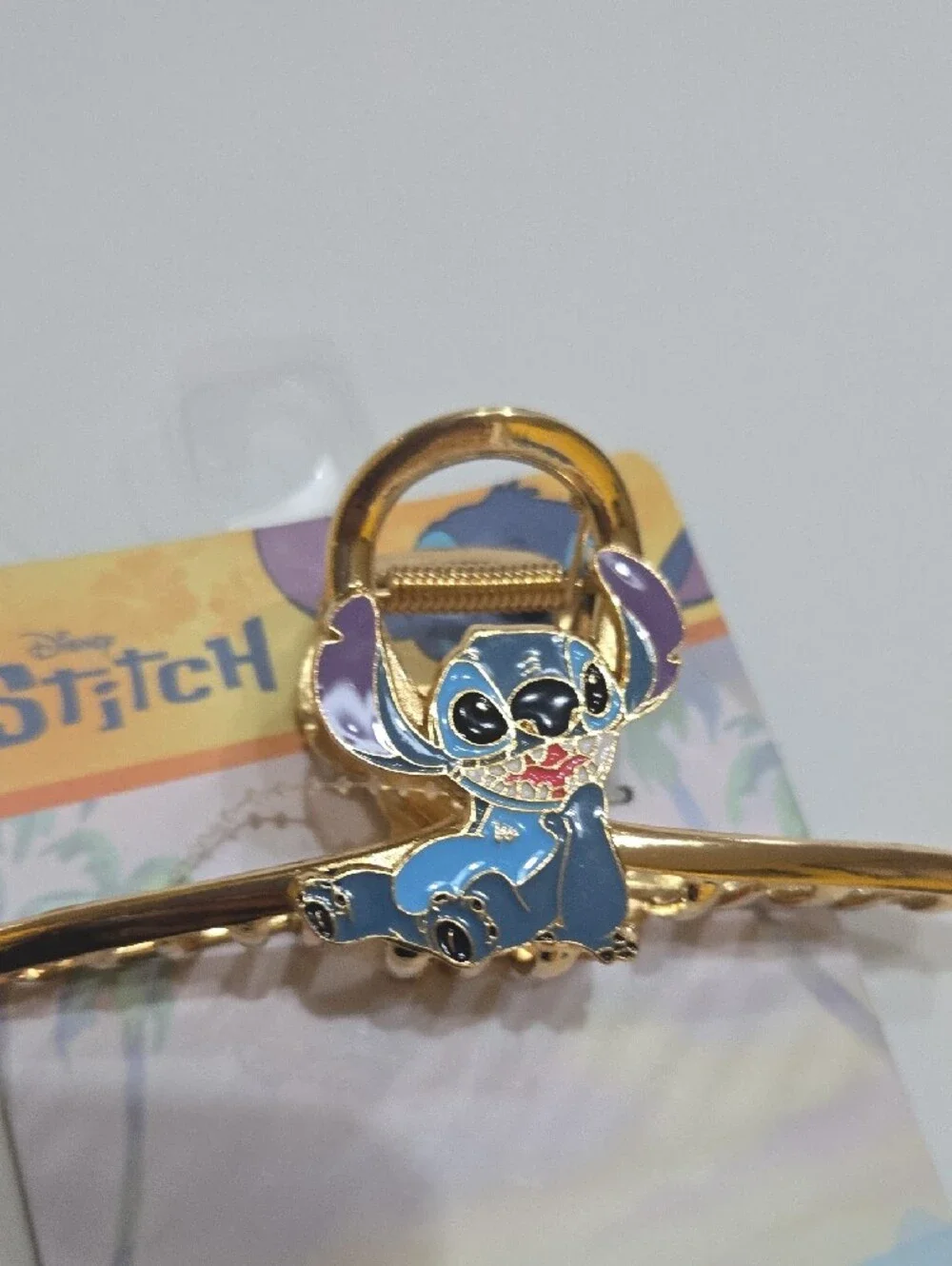 Disney Gold-tone Stitch Hair Clip with Blue and Purple Enamel Nwt Fashion Women